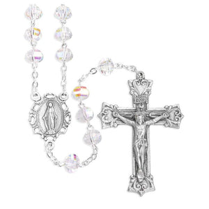 8mm Deluxe Faceted Glass Bead Rosaries, Boxed
