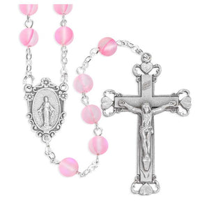 6mm Cats Eye Glass Bead Rosaries, Boxed