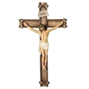 10" wall crucifix made with a resin/stone mix