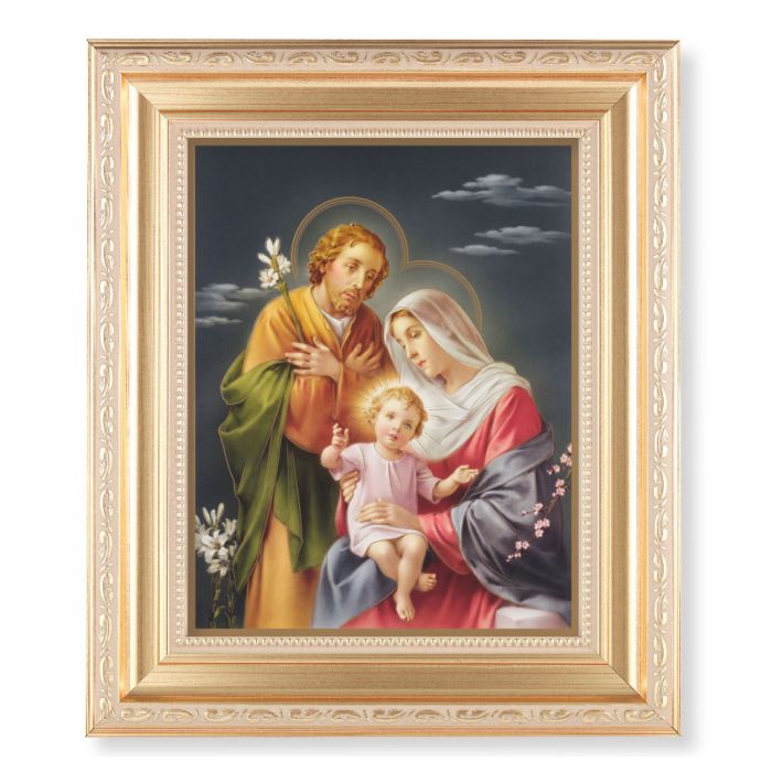 10 1/4" x 12 1/4" Satin Gold Frame with an 8" x 10" Holy Family Print ...