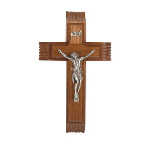 10"H Sick Call Crucifix, Walnut