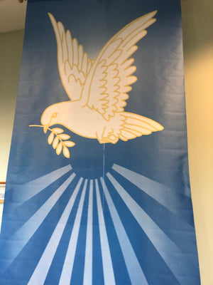 Dove/Peace Banner, 9-7/8" X 3-1/4"