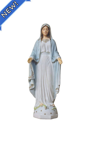 Our Lady of Grace in White with Features, Hand-Painted