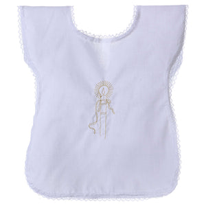 christening gown with candle embroidery
