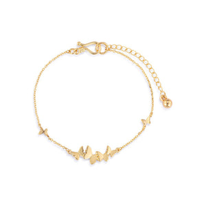 Butterfly Cluster Gold Bracelet 6.5in