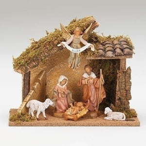 5" Scale 6 Figure Nativity W/Italian Stable