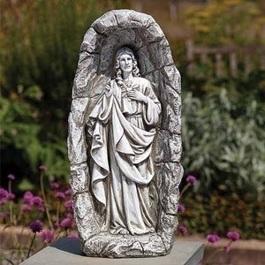 18.5"H LED Solar Sacred Heart Garden Statue