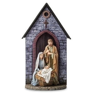 12"H Holy Family Stone Church Façade Figure