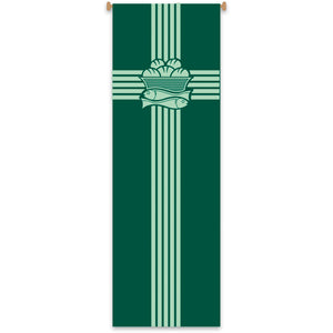 Eucharist Banner, Bread with Cross & Ichtus