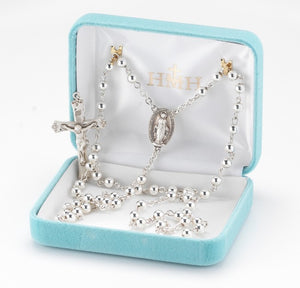 High Polished Sterling Silver Rosary Beads