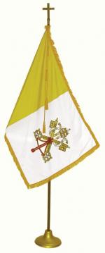 Papal Flag Set (3x5 foot flag w/8 foot jointed wood staff)