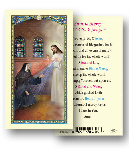 Divine Mercy 3 O'clock Prayer Laminated Holy Card