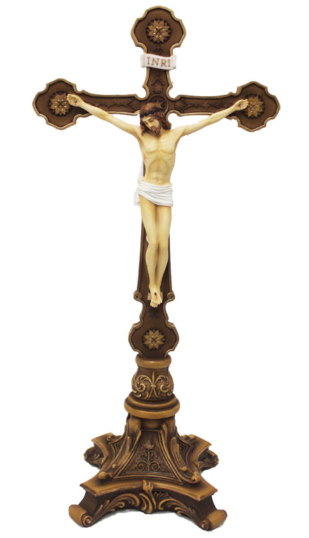 Painted Standing Crucifix