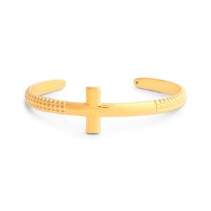 Gold Cross Bangle - 2.5in