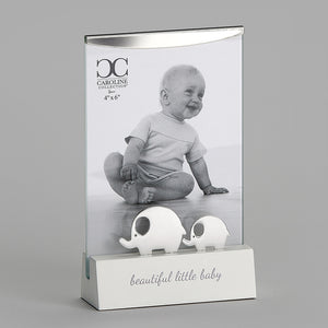6.7"H Baby Elephant Frame, Wood Base