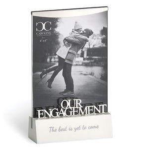 6.75"H Engagement Frame, Wood Base, 4x6 Caroline Collection
