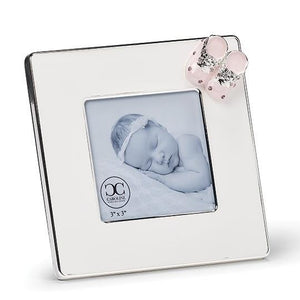 5"H Pink Baby Shoe Frame