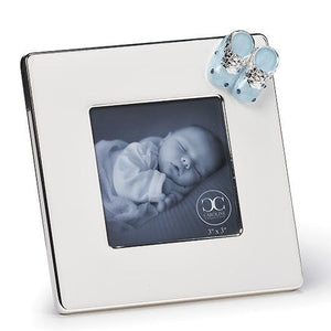 5"H Blue Baby Shoe Frame