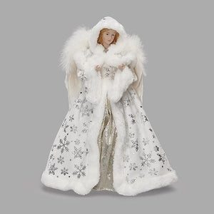 14"H Snowflake Coat Angel Tree Topper
