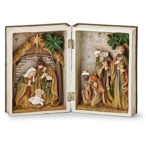 10.5"H Traditional Nativity Book Figure