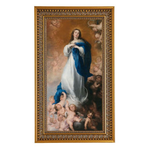 Immaculate Conception Textured Art in Gold Leaf Frame, 12" x 21"