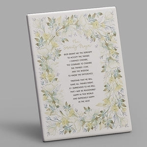 8"H Serenity Prayer Wall Plaque, Easel Back