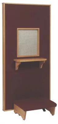 Confessional screen with kneeler