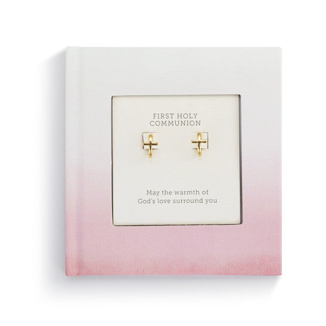 Girl First Communion Book and Earring Set - 5x5in