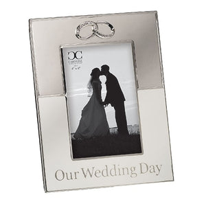 8.5"H OUR WEDDING DAY WHITE/SILVER FRAME 6X4
