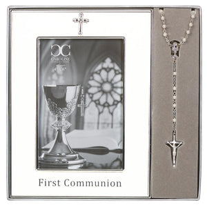 8" H Communion Frame & Rosary, 4 X 6