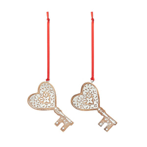 Key One to Keep, One to Share Ornament Set - 3in