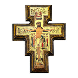 6" Italian 2-D San Damiano Wooden Cross