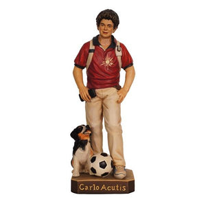 St. Carlo Acutis w/ Hound and Ball Statue