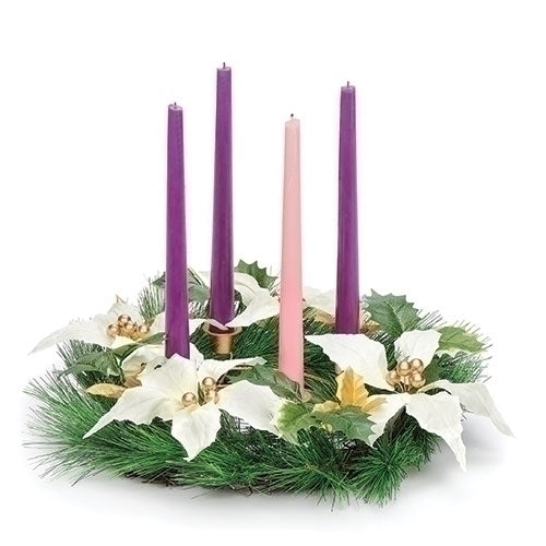 Ivory Pointsietta Advent Wreath