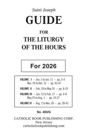 2026 Annual Guide for Liturgy of the Hours
