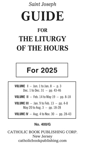 2025 Annual Guide for Liturgy of the Hours