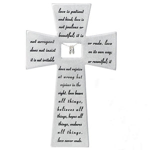 Love Never Fails Wall Cross, 7"H