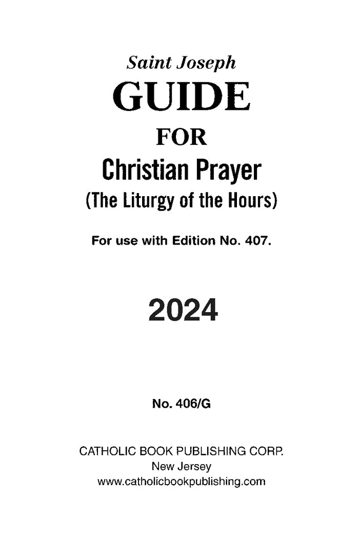 2024 Annual Guide for Christian Prayer