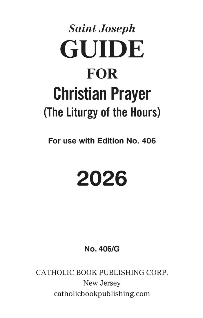 2026 Annual Guide for Christian Prayer
