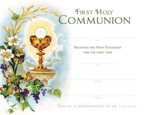 First Holy Communion Certificate