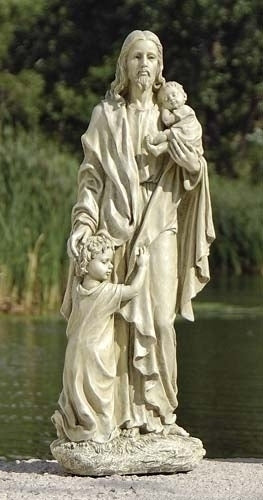 24"H Jesus w/Children Garden Statue