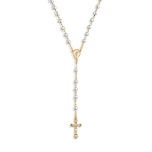 Mid Blue Rosary + Pouch - 18in