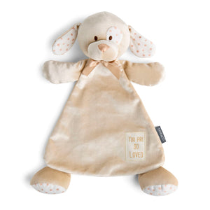 You Are So Loved Taupe Puppy Blankie - 15in