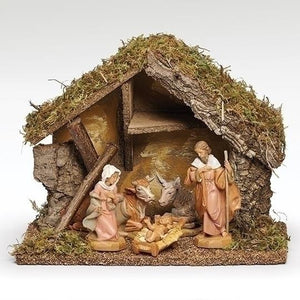 5" Scale, 5 Figure Nativity Set w/ Italian Stable