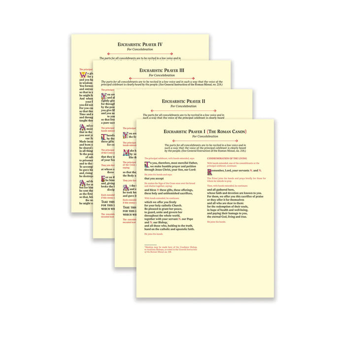Concelebration Cards for Eucharistic Prayers