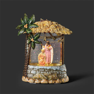 5"H Lighted Nativity Stable Mini Dome