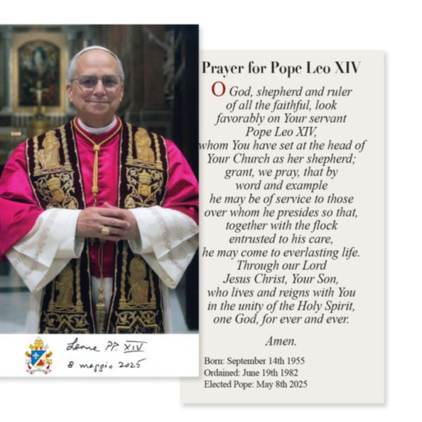 Pope Leo XIV Holy Card with Prayer
