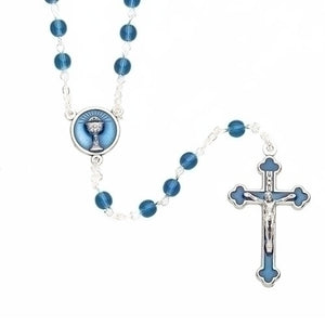 First Communion Rosary with Heart-Shaped Beads