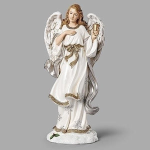9"H Angel Holding Bell Figure