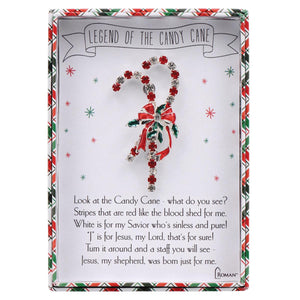 2.5" Height Candy Cane Story Pin, Boxed